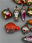 (22) Vintage Glass Fish and Bird Ornaments