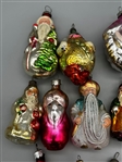 (16) Vintage Glass Santa Claus Ornaments