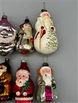 (16) Vintage Glass Santa Claus Ornaments