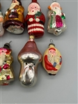 (16) Vintage Glass Santa Claus Ornaments