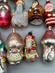 (16) Vintage Glass Santa Claus Ornaments