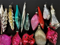 (73) Vintage Icicle Glass Shaped Ornaments