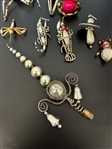Group of Inset Glass Ornaments and Figural Segmented Insect Ornaments