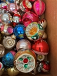 Group of Inset Glass Ornaments and Figural Segmented Insect Ornaments