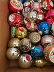 Group of Inset Glass Ornaments and Figural Segmented Insect Ornaments