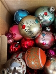 Over 100 Vintage Glass Round Christmas Ornaments
