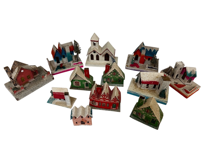 Made in Japan Cardboard Christmas Village Pieces
