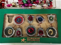 Group of Vintage Christmas Bulbs, Lights and Ornaments 