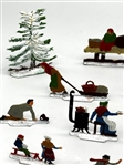 (29) Hans Heinrichsen Germany Lead Figurines Village Winter Scene