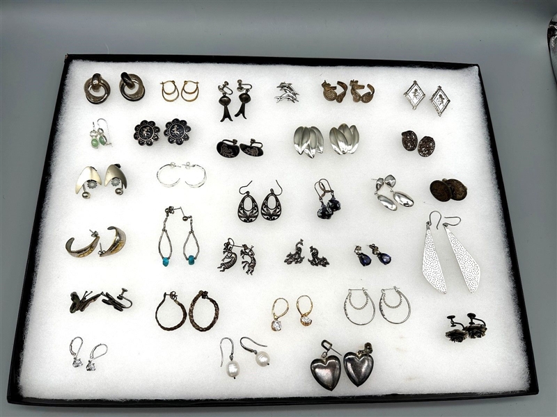 (31) Pairs Sterling Silver Earrings