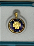 (2) 18k Gold Vatican Alpha Chi Rho Pendants in OB