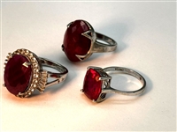 (11) Group of Sterling Silver, Rubies, and Sapphires Rings