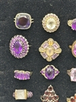 (15) Group of Sterling Silver, Amethyst and Garnet Rings