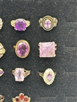 (15) Group of Sterling Silver, Amethyst and Garnet Rings