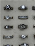 (20) Sterling Silver Rings, CZ's, and Other Clear Gems 