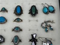 Group of Sterling Silver, Turquoise Native American Jewelry