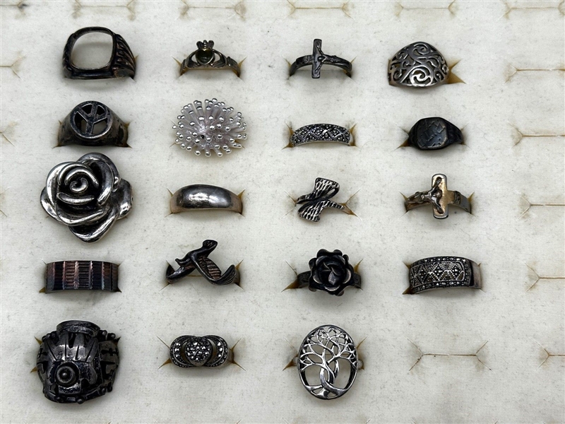 (19) Sterling Silver Rings
