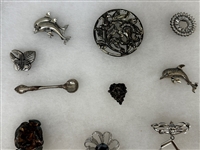 (19) Sterling Silver Brooches