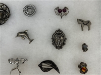 (19) Sterling Silver Brooches