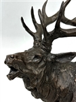 Bronze Elk Sculpture on Marble Plinth 