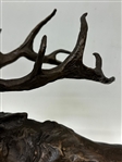 Bronze Elk Sculpture on Marble Plinth 