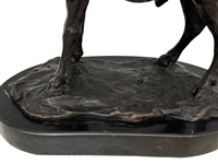 Bronze Elk Sculpture on Marble Plinth 