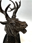 Bronze Elk Sculpture on Marble Plinth 