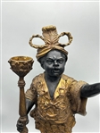 Pair Renaissance Revival Blackamoor Bronze Figural Candelabras