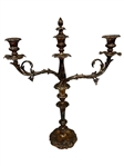Pair of Ornate Silver Plate 3 Candle Center Table Candelabras
