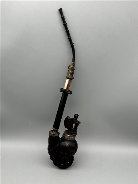 Bavarian Ulmer German Long Pipe With Decorative Bowl