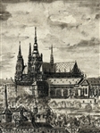 Watercolor Prague Czechoslovakia Prague Castle Complex