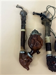 (6) Black Forest Figural and Porcelain Pipes