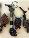 (6) Black Forest Figural and Porcelain Pipes