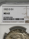 1923-D Peace Silver Dollar NGC MS62