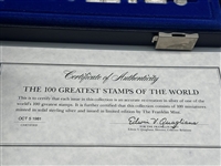 The 100 Greatest Stamps of the World Sterling Silver Miniature Collection With Booklets and COA.