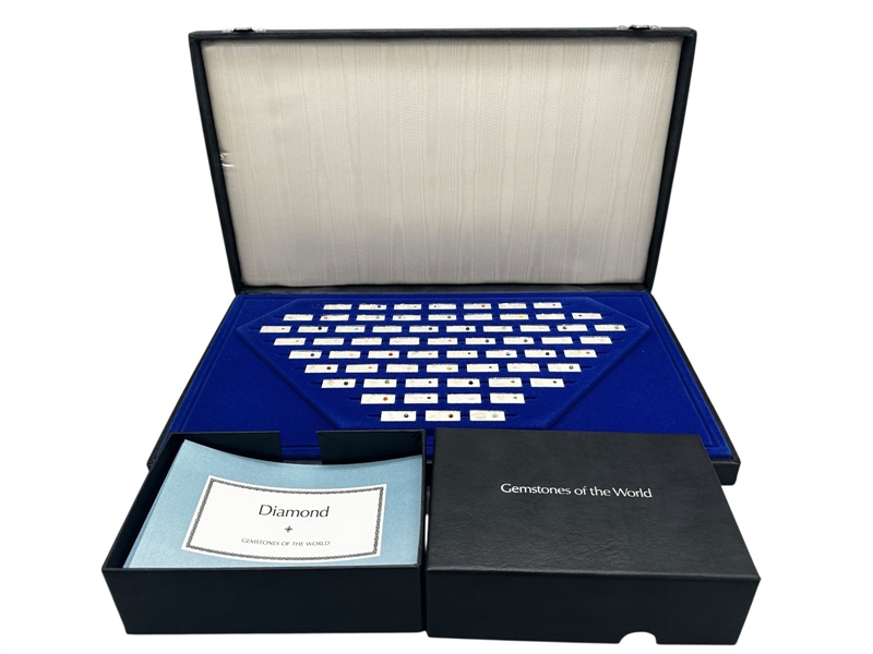 Gemstones of the World (63) Sterling Silver Ingots With Inlay Gemstones, COA and Booklets