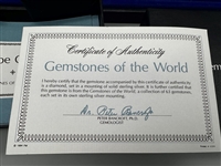 Gemstones of the World (63) Sterling Silver Ingots With Inlay Gemstones, COA and Booklets