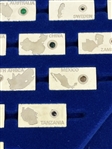 Gemstones of the World (63) Sterling Silver Ingots With Inlay Gemstones, COA and Booklets