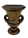 Haeger Floral Bronzed Handled Urn Vase