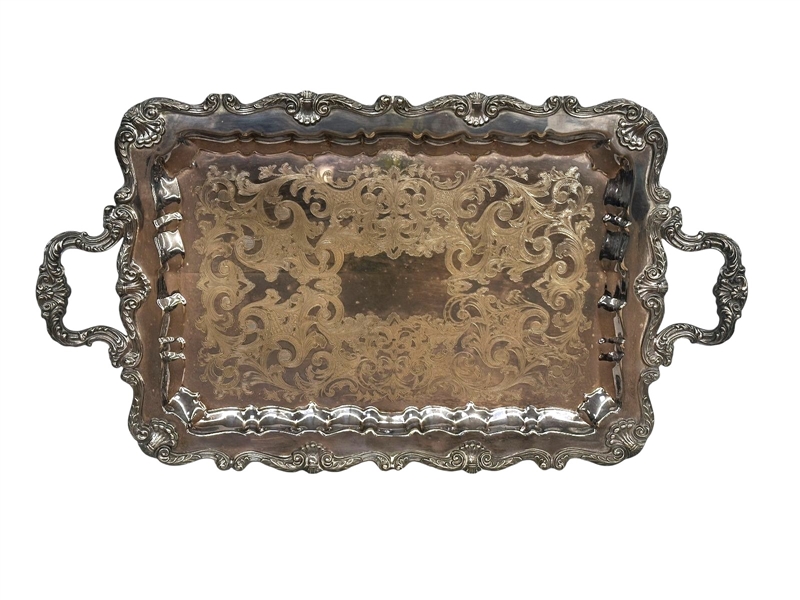 English Silver Mfg. Corp Master Craftsmen of the Silver Republic Silver Plate Serving Tray