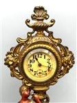 Art Nouveau Bronze Figural Cold Painted Table Clock