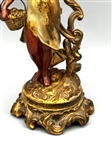 Art Nouveau Bronze Figural Cold Painted Table Clock