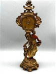Art Nouveau Bronze Figural Cold Painted Table Clock