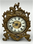 (3) Bronze and Metal Figural Pieces and Clock