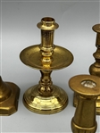 (8) Group of Brass Miniature Candlesticks