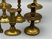 (8) Group of Brass Miniature Candlesticks