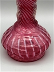 Fenton Cranberry Opalescent Swirl Optic Vase