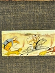 Hand Painted Persian Camel Bone Hunting Scene Framed