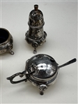 (4) Pieces of Silver Plate Salt Shaker and Dips