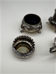 (4) Pieces of Silver Plate Salt Shaker and Dips
